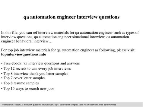 Qa automation engineer interview questions