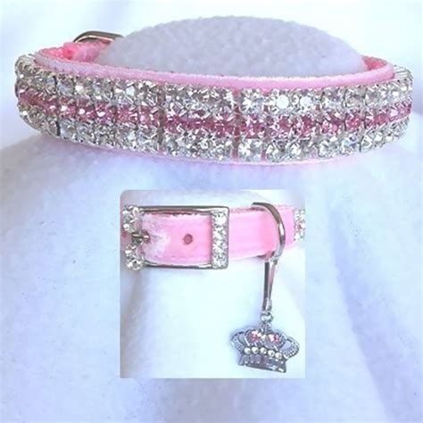 Rhinestone Dog Collars - Princess in Pink Velvet # 189 (Medium/Large ...