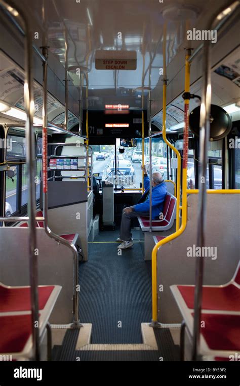 A public bus, interior Stock Photo - Alamy