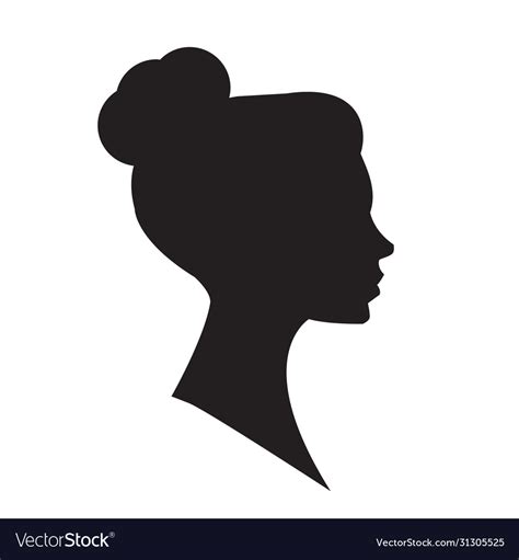 Female head silhouette beauriful girl woman Vector Image