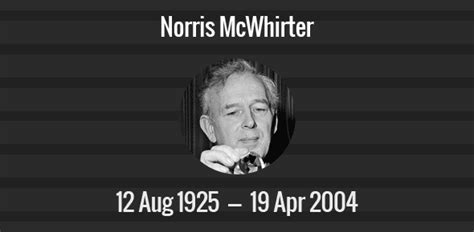 Norris McWhirter death anniversary