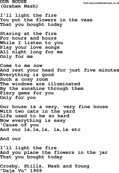 Our House, by The Byrds - lyrics with pdf