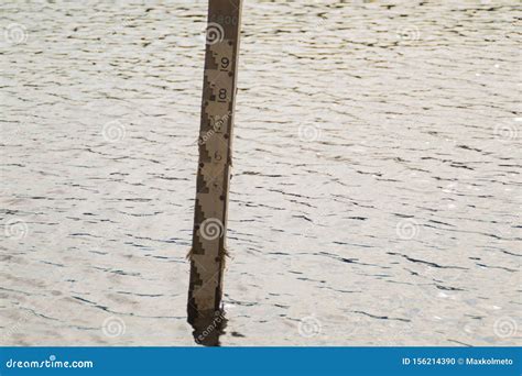 Water Depth Gauge. Measurement Level of Water Stock Photo - Image of ...