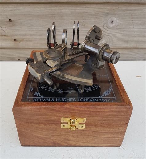 Vintage Nautical Antique Sextant With Handmade Wooden Box. Antique Look ...