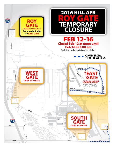 Hill AFB Gate Closure Map