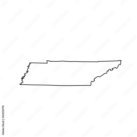 map of the U.S. state of Tennessee Stock Vector | Adobe Stock