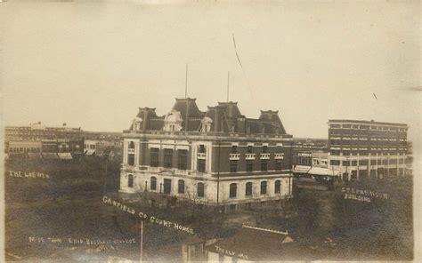 C1908 Real Photo PC Enid OK Garfield Co Court House Old Jail Stephenson ...