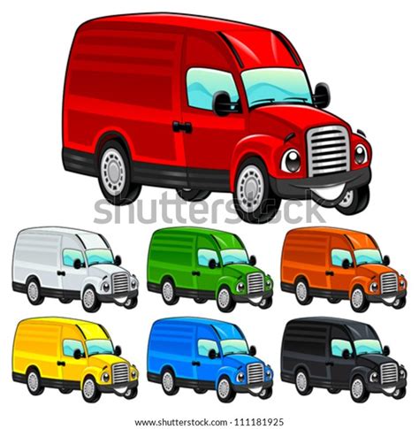 Funny Van Cartoon Vector Isolated Character Stock Vector (Royalty Free ...