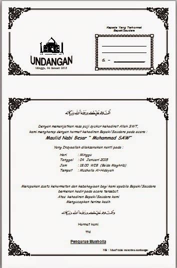 Download Undangan Maulid Nabi Word – Amat