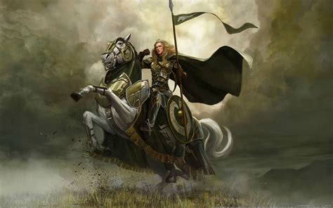 Video Game Lord Of The Rings Online: Riders Of Rohan Fantasy Art LOTR Warrior Horse Wallpaper