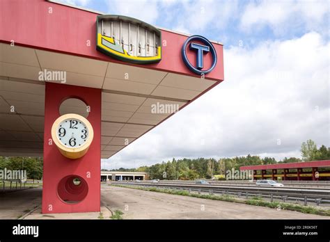 German Autobahn, A 115, deserted former service station, border, West ...