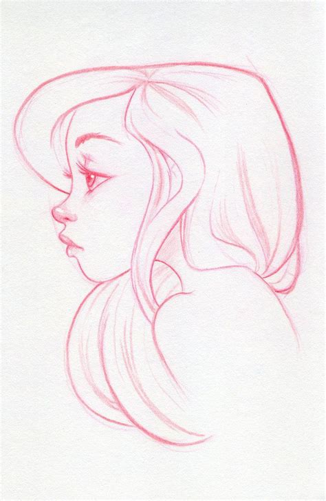 Female face side view Drawing Reference and Sketches for Artists