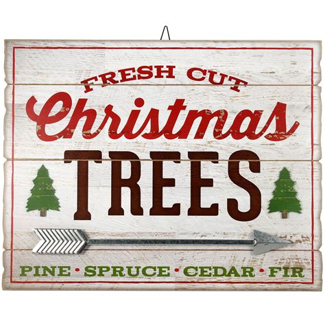 HOLIDAY TIME CHRISTMAS TREES DISTRESSED WOOD SIGN, 23 X 18 INCH ...