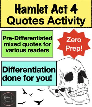 Hamlet Act 4 Quotes Activity - Differentiated! by English Enthusiast