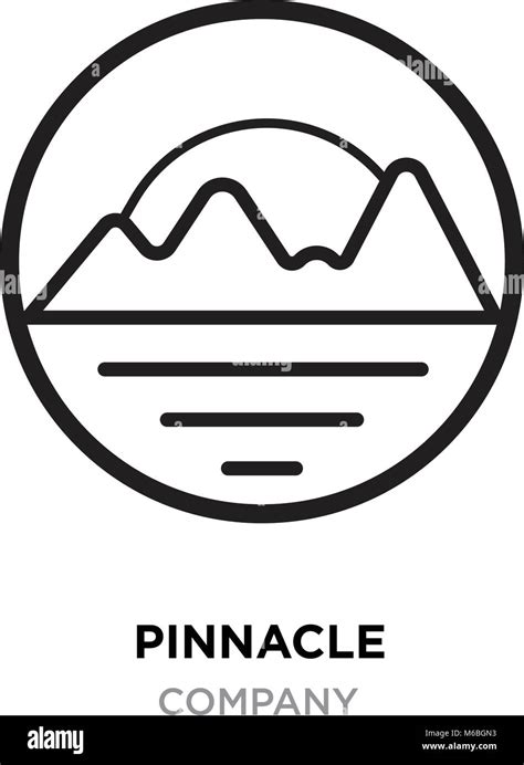 pinnacle logo, linear mountains vector isolated on roundy white background Stock Vector Image ...