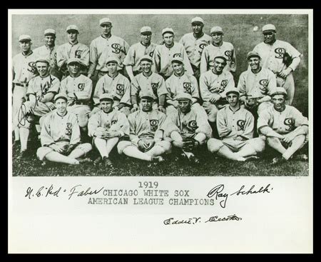 1919 Chicago Black Sox Photograph Signed by Cicotte (8x10”)