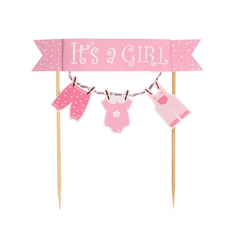 Amazon.com: Unimall It's a Girl Pink New Born Baby Cake Topper Baby ...