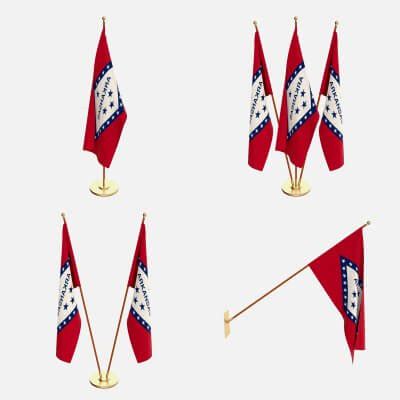 Arkansas Flag Pack - 3D Model by dragosburian