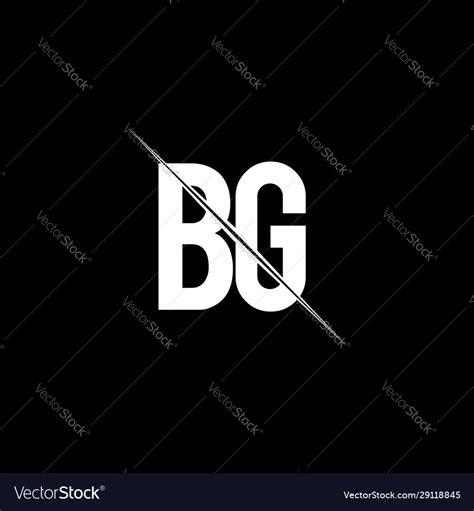 Bg logo monogram with slash style design template Vector Image