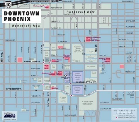 a map of downtown and the surrounding area