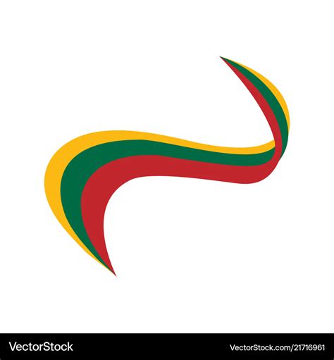 Ribbon in the color of the flag of lithuania Vector Image