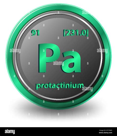 Protactinium chemical element. Chemical symbol with atomic number and atomic mass. illustration ...