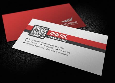 Simple Corporate QR Code Business Card | Business card design simple, Qr code business card ...