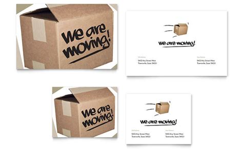 We're Moving Note Card Template Design