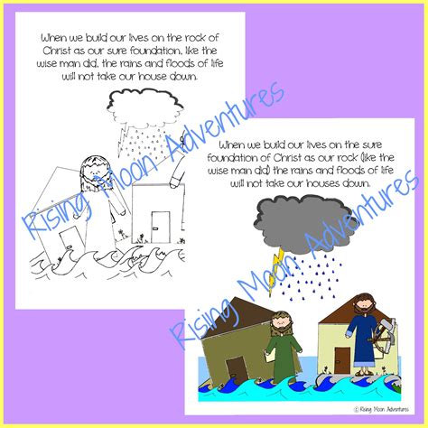 The Wise Man Built His House Upon a Rock Coloring Page and Display Page Download - Etsy