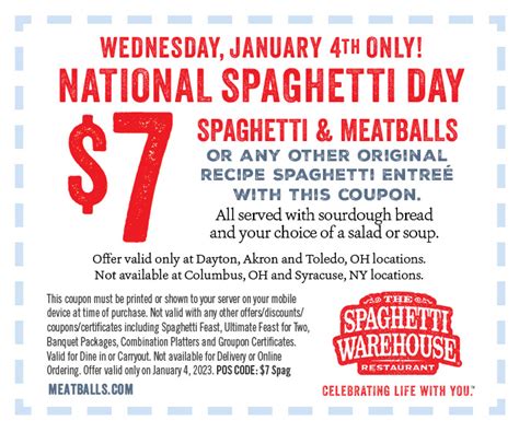 National Spaghetti Day 2023 - Spaghetti Warehouse