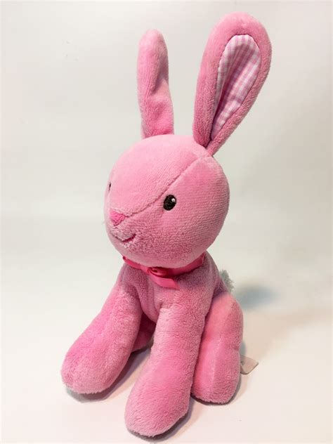 Prestige Baby Pink Bunny Rabbit Plush Gingham Stuffed Animal Easter Toy 96510 - Plush Baby Toys