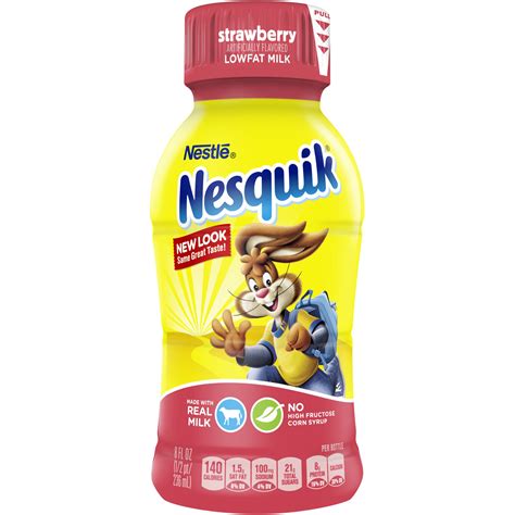NESQUIK Strawberry Low Fat Milk 8 fl. oz.Bottle - Walmart.com