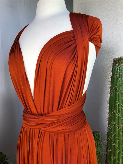 BURNT ORANGE Bridesmaid Dress/ CUSTOM LeNGTHS/ Convertible Dress / Infinity Dress/ Multiway ...