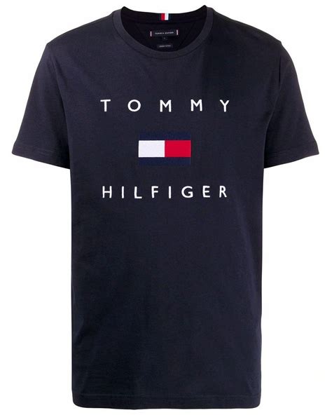 Tommy Hilfiger Cotton T-shirt in Blue for Men - Lyst