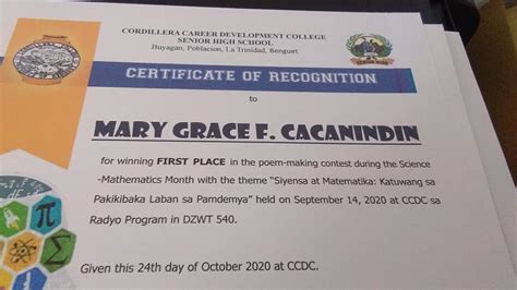 SCIENCE-MATH WEEK: Poem Making Contest – Cordillera Career Development College