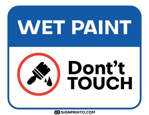 Wet Paint Sign Dont Touch printable PDF | Painted signs, Sign printing, Wet