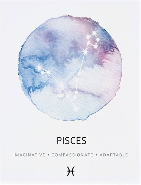 Pisces Constellation Art Print, Pisces Watercolor Print, Pisces Constellation Poster, Pisces ...