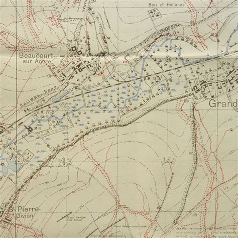 Original British WWI Trench Map Battle of Somme Beaumont-Hamel August 1916 – International ...