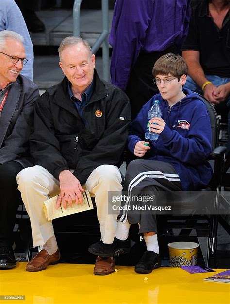 Bill O'Reilly and his son Spencer O'Reilly attend a basketball game ...