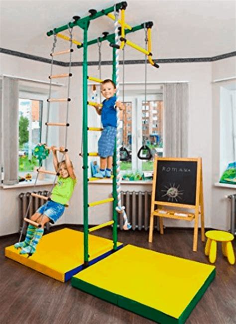 Costway In Kids Indoor Gym Playground Swedish Wall Ladder Children Home ...