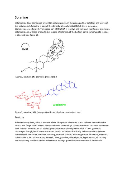 Solanine case 4 - Solanine Solanine is a toxic compound present in potato sprouts, in the green ...