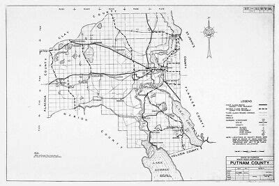 1934 Map of Putnam County Florida | eBay