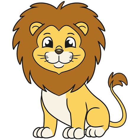 How to Draw an Easy Cartoon Lion - Really Easy Drawing Tutorial | Lion cartoon drawing, Lion ...