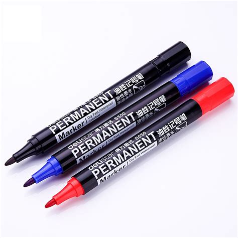 10 Pcs Permanent Waterproof Marker Pen CD Paint Black Marker Graffiti ...