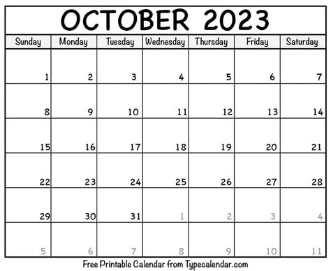 October 2023 Calendars