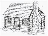 Log Cabin Coloring Pages sketch template