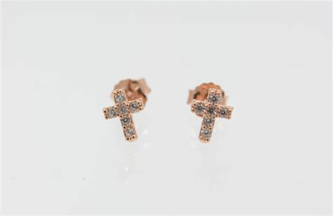 Mini Cross Earrings. Sterling Silver Mini Cross Stud Earrings. - Etsy