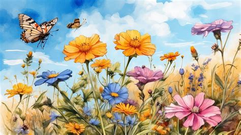 Summer Wildflowers And Butterflies Free Stock Photo - Public Domain ...