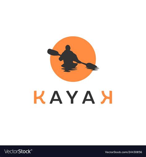 Kayak logo inspirations with sun background vector image on VectorStock