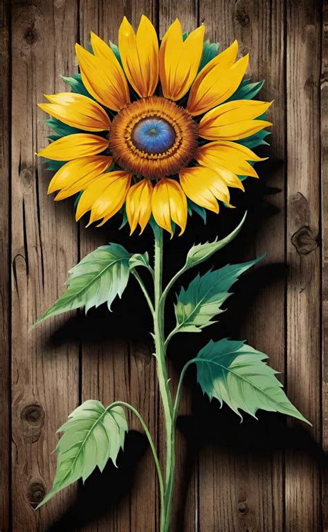 Sunflowers On Wooden Board Free Stock Photo - Public Domain Pictures